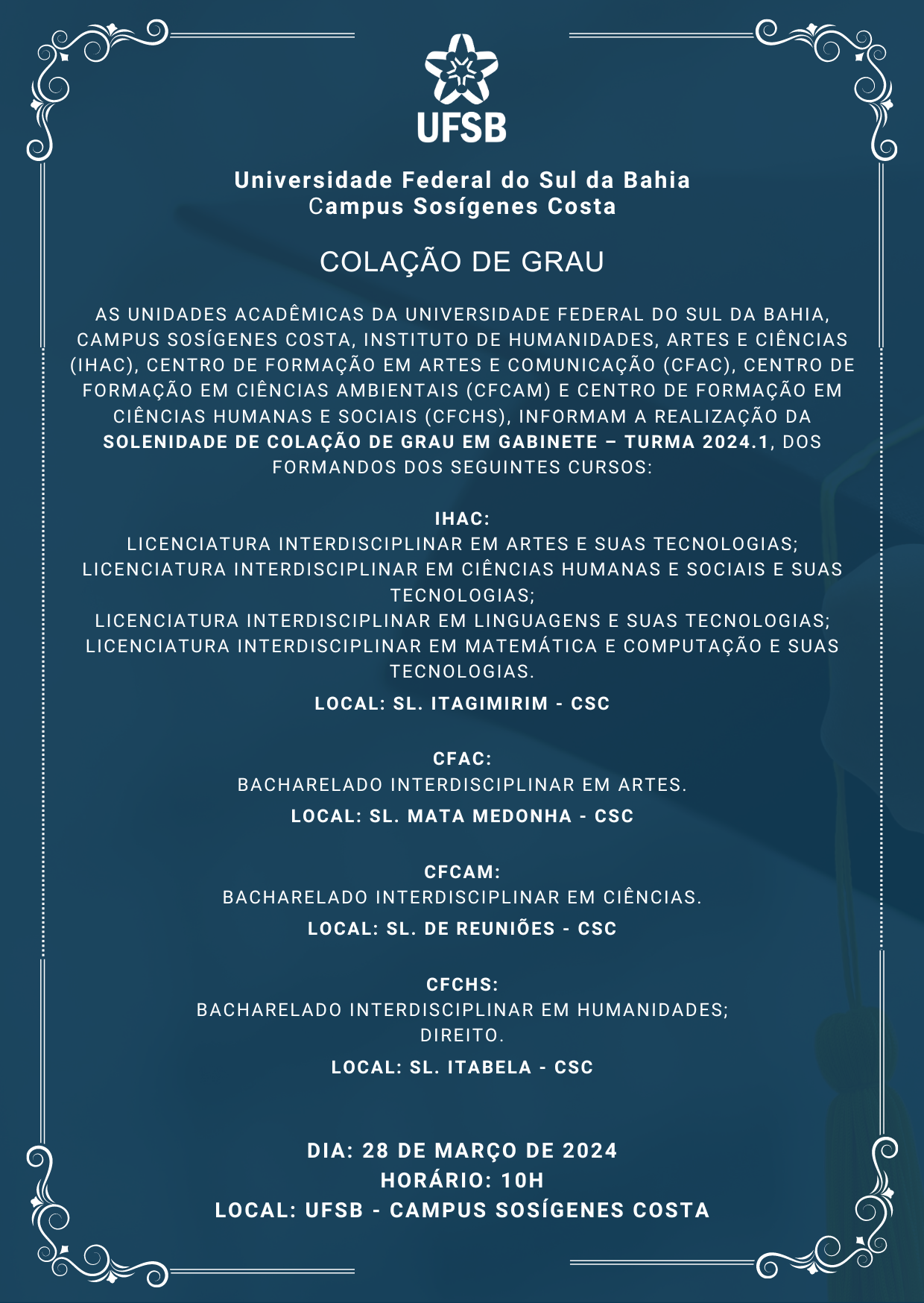 Colação de Grau UFSB nota