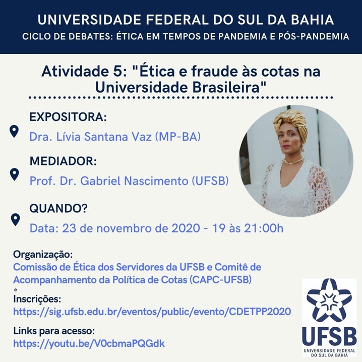 Ciclo de Debates Ética em tempos de pandemia e pós pandemia Atividade 5