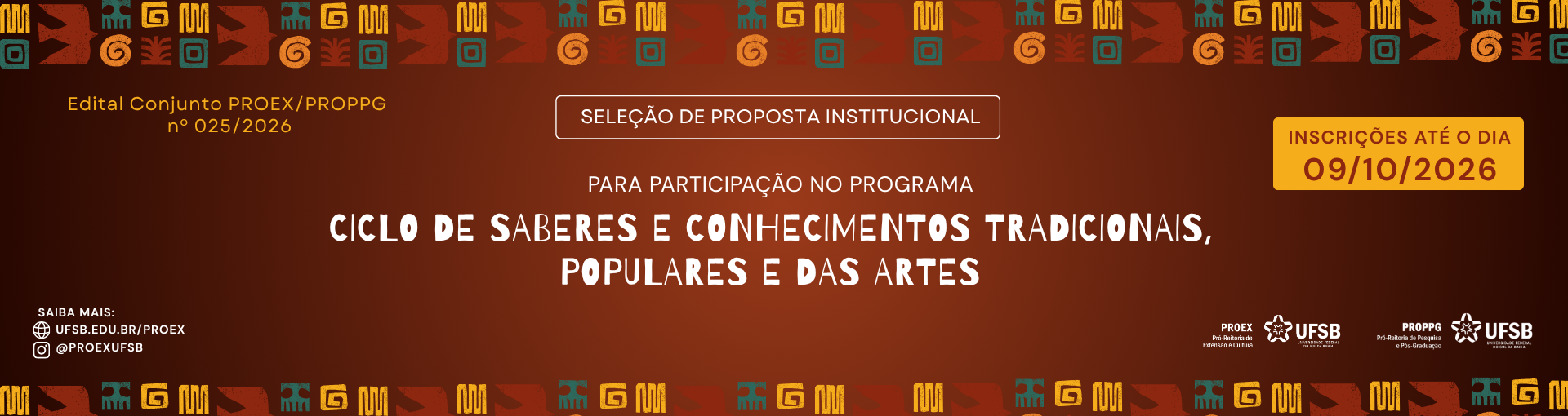 Edital Conjunto PROEX/PROPPG nº 25/2026 - Seleção de Proposta Institucional